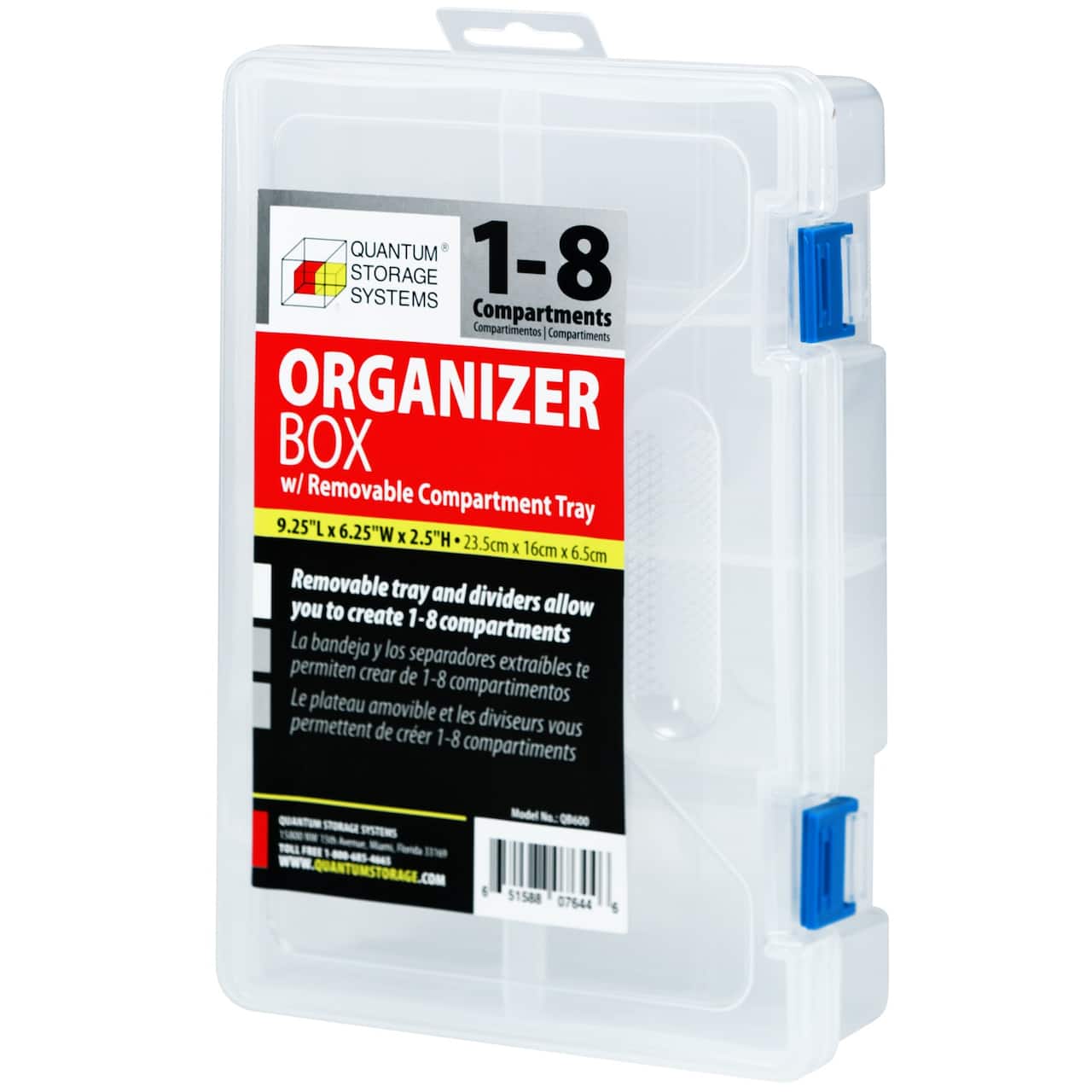 Quantum Storage Systems® Clear 1-6 Compartment Storage Boxes